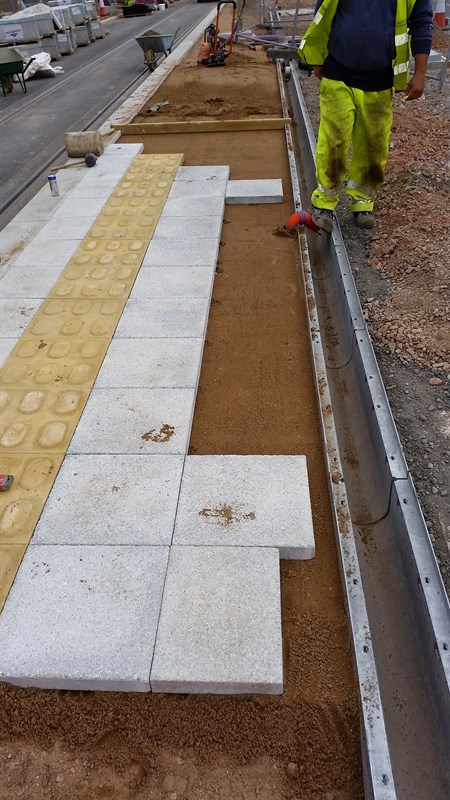 Platform paving at nottingham train station